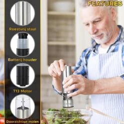 Toivo Kitchen Elektrische Zout En Pepermolen 2 Stuks - Incl. 8 AA Batterijen - Zilver - Verstelbare Maalgraad - Keukengerei - Kruidenmolen - Peper- En Zoutstel -Merkloos Winkel 1200x1200 1922
