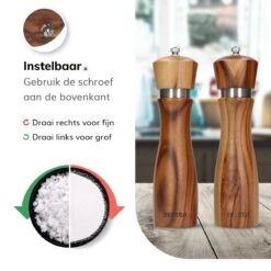 Deleca Peper En Zoutmolen Set - Handmatig Design - Pepermolen - Incl. Geschenkdoos - Premium FSC Acacia Hout - 20 Cm -Merkloos Winkel 1200x1200 1960