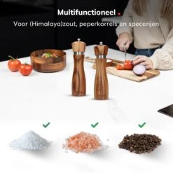 Deleca Peper En Zoutmolen Set - Handmatig Design - Pepermolen - Incl. Geschenkdoos - Premium FSC Acacia Hout - 20 Cm -Merkloos Winkel 1200x1200 1962