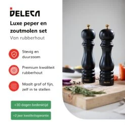Deleca Luxe Peper En Zoutmolen Set - Met Geschenkdoos - Zout / Pepermolen - Rubberhout - Zwart & Goud -Merkloos Winkel 1200x1200 2011