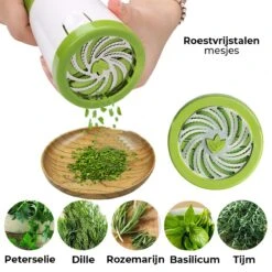 Proudproducts - Kruidenmolen - Kruidensnijder - Keukenmolen - Ideaal Voor Het Kruiden Snijden - Keukengerei - Groen/Wit - Kunststof -Merkloos Winkel 1200x1200 2060