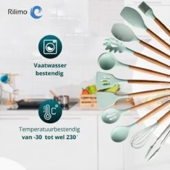 Keukengerei Set Met Houder - Kookgerei Set Spatel Pot - Keukengerei Keukenset - 12 Delig Mint Groen -Merkloos Winkel 1200x1200 2269