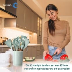 Keukengerei Set Met Houder - Kookgerei Set Spatel Pot - Keukengerei Keukenset - 12 Delig Mint Groen -Merkloos Winkel 1200x1200 2270
