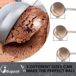 3 Stuks RVS IJsscoop – 3 Maten - 4/5/6 Cm - Met Trigger – IJsscoop - Ijsschep - Ijsjes Scheppen - Ijsboltang - Bolletjeslepel / Portioneerlepel - Scoop Voor Ijs, Fruit, Aardappelpuree -Merkloos Winkel 1200x1200 2307