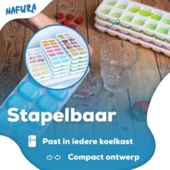 Nafura® Siliconen Ijsblokjesvorm Met Deksel – Ijsvormpjes Maker – Ijsklontjes Vorm - 4 Stuks – Herbruikbaar – BPA Vrij - Vierkant -Merkloos Winkel 1200x1200 2318