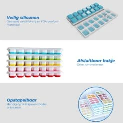 Blauw - IJsblokjesvorm Siliconen Met Deksel - IJsvormpjes, Herbruikbaar - IJsblokjesmaker Zonder Morsen, BPA Vrij -Merkloos Winkel 1200x1200 2347