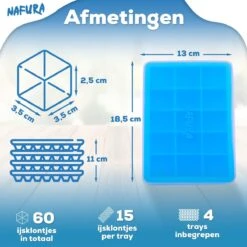 Nafura® Siliconen IJsblokjesvorm Met Deksel (4 Stuks) – IJsvormpjes Maker – IJsklontjes Vorm - Herbruikbaar – BPA Vrij - Vierkant -Merkloos Winkel 1200x1200 2374