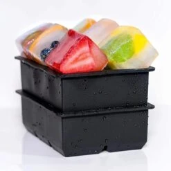 Buxibo - Luxe IJsblokvormen - Set Van 4 - Ice Cube Tray - 6 IJsblokken – IJsblokjes Vorm Met Deksel - Siliconen - Zwart -Merkloos Winkel 1200x1200 2443