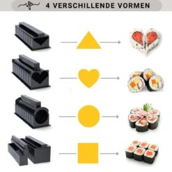 Merkloos Sushi Set 11 Delig - Sushi Maker - Sushi Set - Sushi Kit - Verschillende Vormen - Sushi Maken - -Merkloos Winkel 1200x1200 2655