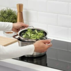 OMID HOME Vergiet - Vouwbaar - Inklapbaar - Grijs / RVS / En Te Gebruiken Als Stoominzet / Pastakoker Met Vergiet / Stoom Vergiet -Merkloos Winkel 1200x1200 2768