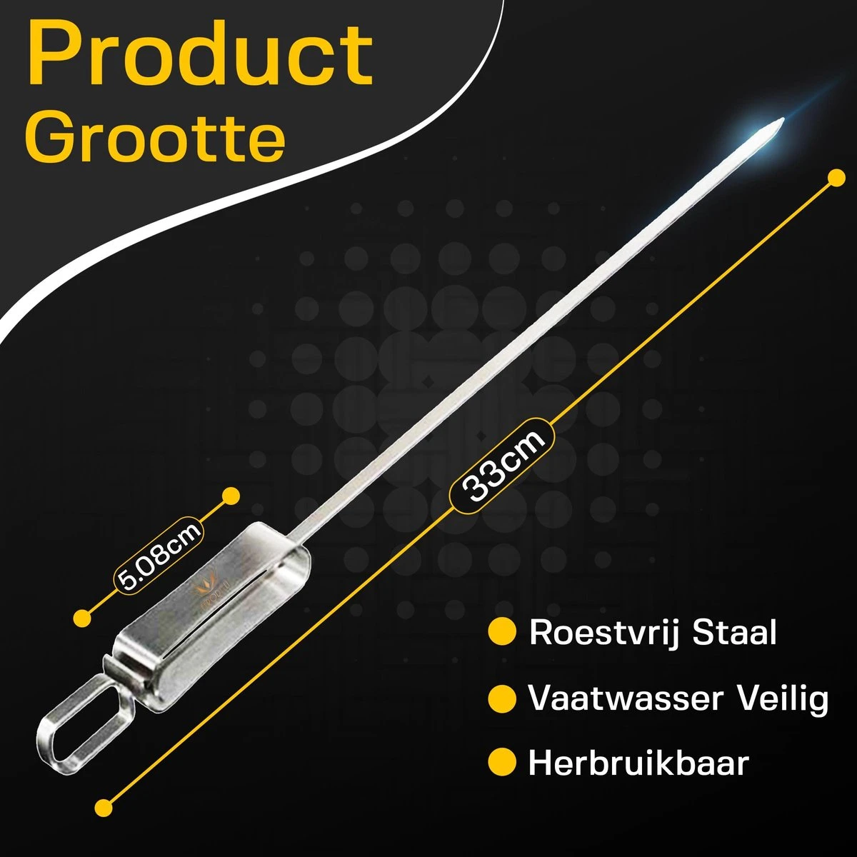 Ferodelli Kebab Spiezen - Bbq Spiezen - Set Van 6 - Barbeque Accesoires - Premium 4 Ferodelli Kebab Spiezen - Bbq Spiezen - Set Van 6 - Barbeque Accesoires - Premium - Afbeelding 2