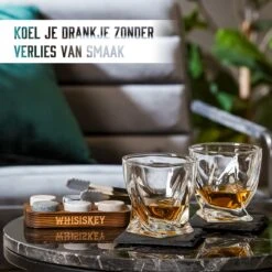 Whisiskey Luxe Whiskey Rocks Set - Whiskey Stones - 6 Stuks - IJstang - Herbruikbare IJsblokjes - Graniet Whiskey Stenen Voor Glazen - Accessoires - IJklontjes Steen - Drank Koeler - Cadeau Voor Man & Vrouw -Merkloos Winkel 1200x1200 3197