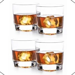 VDN Donella Whiskey Glazen Set Handgeblazen - 4 Whiskeyglazen – Tumbler - Loodvrij Kristal Glas