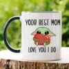 Yoda Best Mom - Baby Yoda - Baby Yoda Mok - Star Wars - Mandalorian - Vaderdag Cadeau - Vaderdag - Moederdag Cadeau - Moederdag - Cadeau Voor Moeder - Mokken En Bekers - Cadeau Voor Vrouw - Valentijndag - Theeglazen - Koffiemok -Merkloos Winkel 1200x1200 343