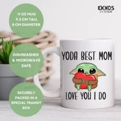 Yoda Best Mom - Baby Yoda - Baby Yoda Mok - Star Wars - Mandalorian - Vaderdag Cadeau - Vaderdag - Moederdag Cadeau - Moederdag - Cadeau Voor Moeder - Mokken En Bekers - Cadeau Voor Vrouw - Valentijndag - Theeglazen - Koffiemok -Merkloos Winkel 1200x1200 344