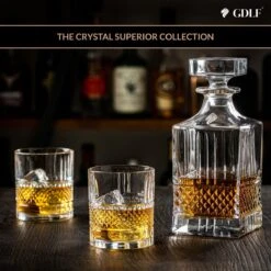 Kristal Superior Whiskey Glazen Set In Luxe Geschenkdoos By GDLF® - Whiskey Set - Hoogwaardig 100% Lood-Vrij Kristal - Made In Europa - Luxe Waterglazen - Gin Tonic Glazen - Cocktailglazen - Likeurglazen - Whisky Glazen - Cadeau Voor Man & Vrouw -Merkloos Winkel 1200x1200 3441