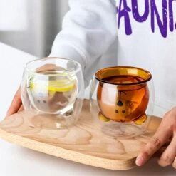 Set Van 2 Beer Design Dubbelwandige Glazen - Dubbelwandige Koffieglazen - Latte Macchiato Koffiemok/Koffiebeker - Double Glass Waterglazen - Theeglazen - Espresso Kopjes - Koffiekop & Koffiemok - Drinkglazen 250ML -Merkloos Winkel 1200x1200 3550