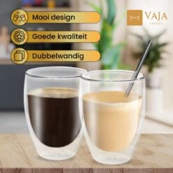 Vaja® Koffieglazen Set – Theeglazen Met Lepel – 350 Ml- Dubbelwandig - Cappuccino Glazen – Latte Macchiato Glazen - Theeglas 6 Stuks -Merkloos Winkel 1200x1200 3567