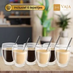 Vaja® Koffieglazen Set – Theeglazen Met Lepel – 350 Ml- Dubbelwandig - Cappuccino Glazen – Latte Macchiato Glazen - Theeglas 6 Stuks -Merkloos Winkel 1200x1200 3573