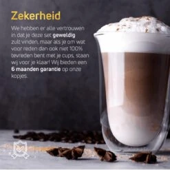 VDN Dubbelwandige Koffieglazen Theeglazen - 300 ML Mokken - Set Van 4 Handgeblazen Cappuccino Latte Macchiato Glazen Dubbelwandig -Merkloos Winkel 1200x1200 3633
