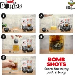 CKB LTD - Bomb Shots - Drank - Jagermeister Shotglaasjes Giftpack - Borrelglaasjes - Kunststof - Shotglazen - Zwart - 4 Stuks - Glazen Shotglas Likeur Drank Jagerbomb -Merkloos Winkel 1200x1200 3675