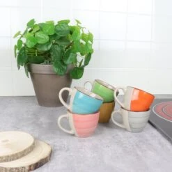 Orange85 Espresso Kopjes - Koffie - Set Van 6 - Meerdere Kleuren - 100 Ml - Aardewerk - Glazen - Met Oor - Koffiekopjes -Merkloos Winkel 1200x1200 449