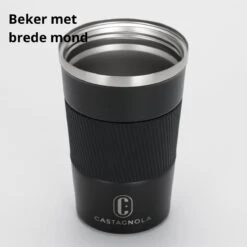 Castagnola Design RVS Koffiebeker To Go - Zwart - 380ml - Thermosbeker - Theebeker -Merkloos Winkel 1200x1200 480