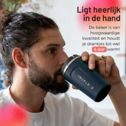 Triple J® Koffiebeker To Go - Thermosbeker - BPA & Lekvrij - 380ml - Blauw -Merkloos Winkel 1200x1200 485