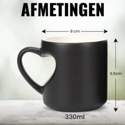 Malinsi Hart Mok - Hitte Kleur Veranderende Glazen - Zwart 330ml - Liefde Mokken - Koffie En Thee Beker - Theeglazen - Koffiebeker - Koffiemok - Hartjes Koffiekopjes - Cadeau Voor Man & Vrouw -Merkloos Winkel 1200x1200 613