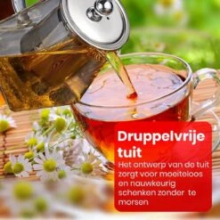 Procidi® Glazen Theepot Met Filter - Theekan Met Infuser - Dubbelwandig Borosilicaat Glas - Thee Thermoskan - Koffiekan 950 ML - Teapot -Merkloos Winkel 1200x1200 878