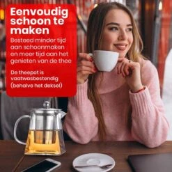 Procidi® Glazen Theepot Met Filter - Theekan Met Infuser - Dubbelwandig Borosilicaat Glas - Thee Thermoskan - Koffiekan 950 ML - Teapot -Merkloos Winkel 1200x1200 881