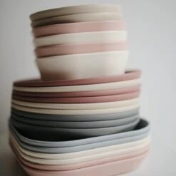 Mushie - Kinderservies Borden Vierkant (Set Van 2) - Borden - Sage -Merkloos Winkel 1200x1200 905