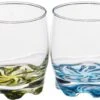 Waterglas Gekleurd Set Van 6 Stuks .Drinkglas Met Gekleurde Bodem. 310ml