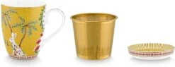 Pip Studio La Majorelle Yellow - Theeset - Porselein - Mok + Theezeef + Theetip - Porselein - 350ml - Geel Servies - Pasen - Konijn -Merkloos Winkel 1200x463