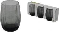 Pasabahce Linka – Zwarte Drinkglazen – 380 ML – Set Van 3