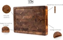 VDN Professionele Snijplank Acacia Hout Met Sapgeul En Handvatten – Hakblok 26x38x3.5 Cm -Merkloos Winkel 1200x770 8