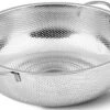 Merkloos RVS Keuken Vergiet/zeef 31,5 Cm - Keuken/koken Benodigdheden - Pasta/aardappels/groente Afgieten - Zeven/vergieten