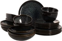 Palmer Serviesset Eccentric Stoneware 6-persoons 24-delig Blauw -Merkloos Winkel 1200x792 1