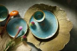 Palmer Bord Lotus 20.5 Cm Zwart Turquoise Stoneware 6 Stuk(s) -Merkloos Winkel 1200x800 127