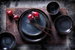 Palmer Serviesset Eccentric Stoneware 6-persoons 24-delig Blauw -Merkloos Winkel 1200x802 1