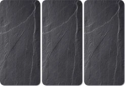 SET Van 3 STUKS Multi Glazen Snijplanken, Gesatineerd Glas | Multiglas Snijplanken Set | Snijplank Keukenblad | Snijplank Van Veiligheidsglas | 2 Kookplaat Afdekplaten | Afmetingen: 52 X 26,4 X 0,8 Cm. | Kleur: LEISTEEN (3 Stuks)