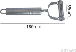 ESTARK® Dunschiller - Julienne & Groenteschiller - Groentesnijder - Uiensnijder - Spiraalsnijder - Juliennerasp - Juliennesnijder - Sliertensnijder - Multifunctionele Groenten Schiller Aardappel Schiller - Dunschiller RVS -Merkloos Winkel 1200x833 2