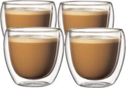 Dubbelwandige Glazen - 250 Ml - 4 Stuks - Koffieglazen - Theeglas - Cappuccino Glazen - Latte Macchiato Glazen