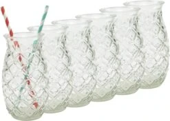 Merkloos Beker - Glas Ananas - 6 Stuks - Zomer - Cocktail -400ml -Merkloos Winkel 1200x857 2