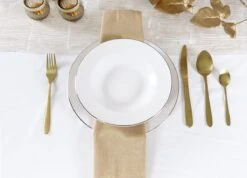LeRijn® Serviesset Deventer 8 Persoons - 24 Delig - Licht Crème Wit Met Gouden Rand En Motief - Dinerborden - Soepborden - Dessertborden - Borden Servies - Bordenset -Merkloos Winkel 1200x864