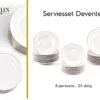 LeRijn® Serviesset Deventer 8 Persoons - 24 Delig - Licht Crème Wit Met Gouden Rand En Motief - Dinerborden - Soepborden - Dessertborden - Borden Servies - Bordenset -Merkloos Winkel 1200x878 3