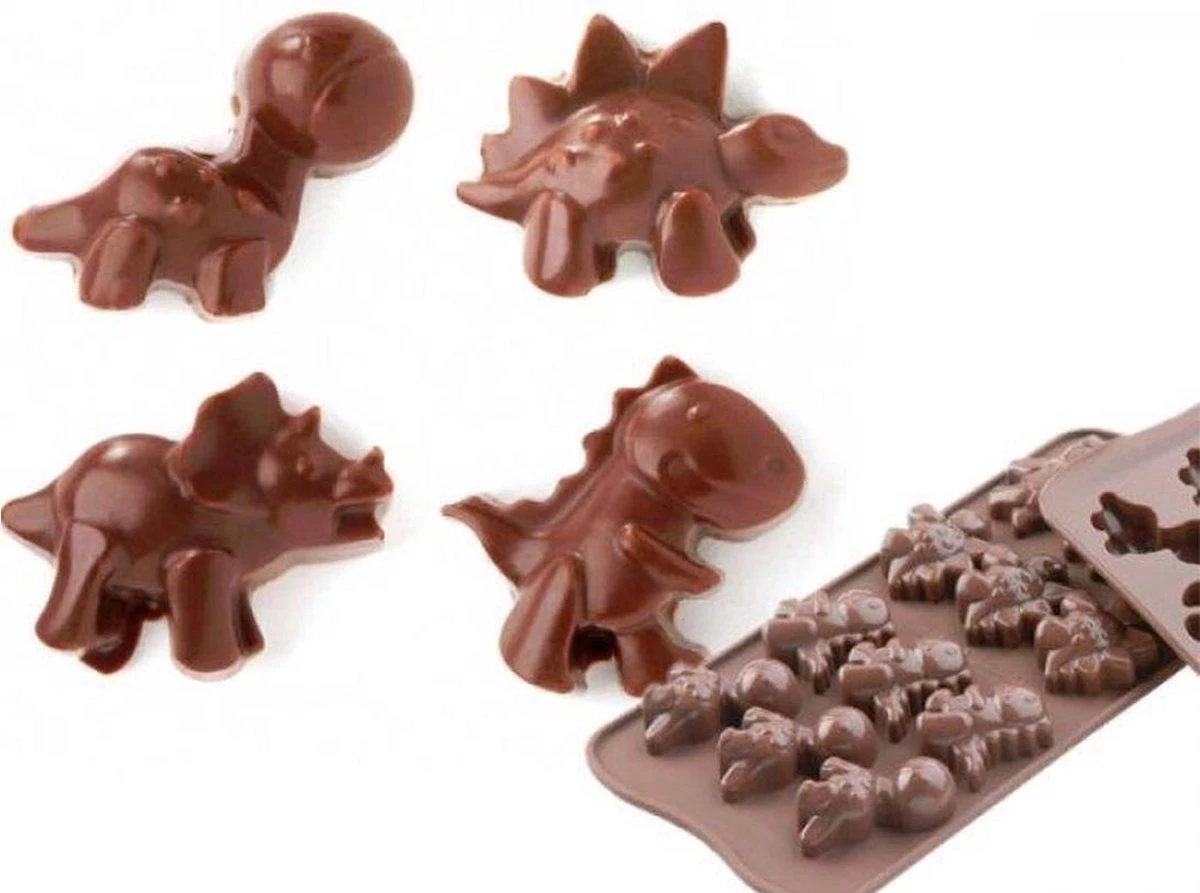 Akyol - Chocoladevorm Mal Dino - Dinosaurus Siliconen Vorm Voor Ijsblokjes Chocolade Fondant - Dinosaurus Vorm 4 Akyol - Chocoladevorm Mal Dino - Dinosaurus Siliconen Vorm Voor Ijsblokjes Chocolade Fondant - Dinosaurus Vorm - Afbeelding 2