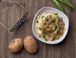 Aardappelstamper | Professioneel | Stamper | Pureestamper | Potato Masher | Pureerder | Stamppot Stamper | Matt Steel | Horizontale Handgreep | Professioneel | Ergonomische Handgreep | Handmatig | Vaatwasserbestendig -Merkloos Winkel 1200x916 3