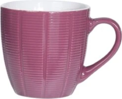 Orange85 Koffiekopjes Gekleurd - Set Van 6 - Koffiemokken - Streep - 200 Ml - Reliëf - Aardewerk - Met Oor - Theemokken -Merkloos Winkel 1200x976 3