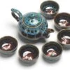 Merkloos Chinese Kung Fu Theeset Keramiek - Theepot Met 6 Kopjes - Koi Karper Design - Blauw -Merkloos Winkel 1200x990